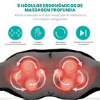 Massageador Shiatsu 3D Elétrico com Aquecimento – 8 Nódulos, 3 Níveis de Intensidade - KneadBlaze™