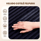 Sofá Modular em L com 3 Lugares, Sem Montagem, Estofado em Veludo Cotelê – CloudFlex™